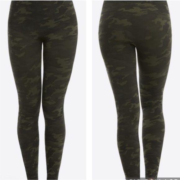 Spanx Seamless Camo Leggings Green Women’s Size Small - Picture 12 of 15